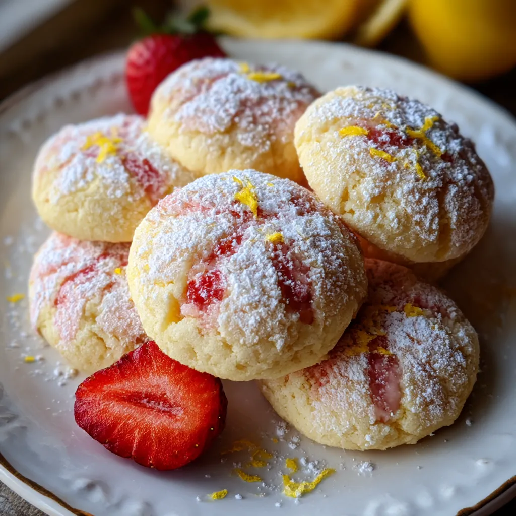 Strawberry Lemonade Meltaway Cookies