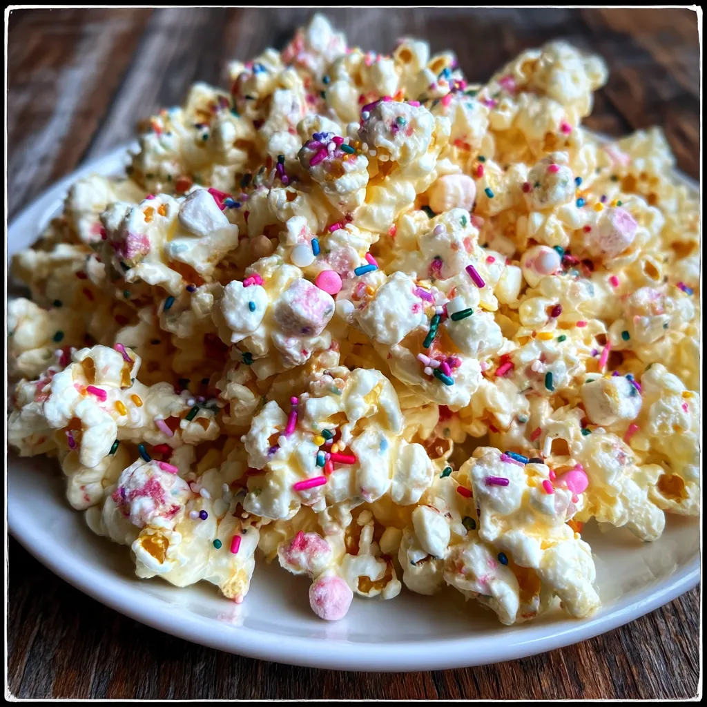 Homemade Funfetti Marshmallow Popcorn Treats