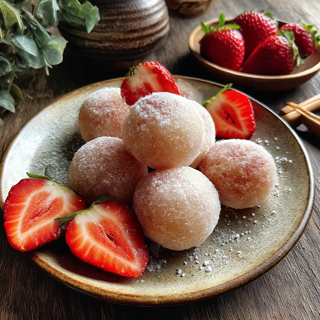 Sweet Chewy Japanese Strawberry Mochi