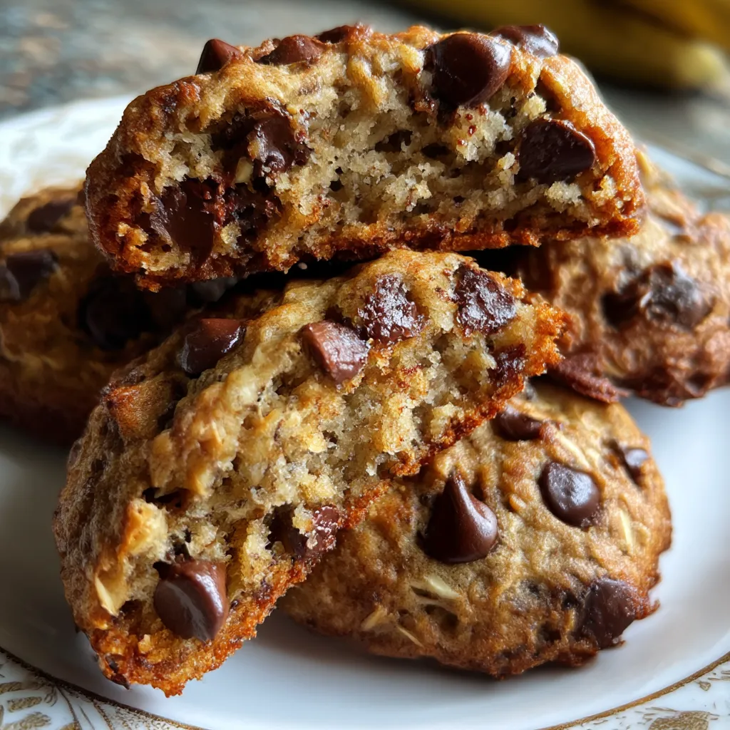 Healthy Banana Bread Chocolate Chip Cookies