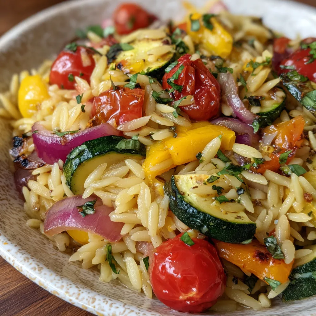 Vegan Roasted Veggie Orzo Salad