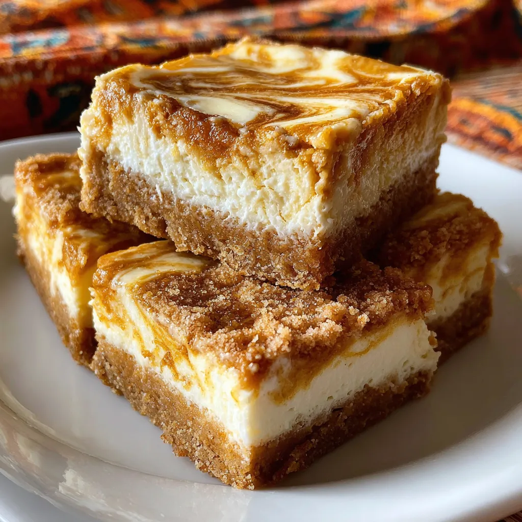 Swirled Pumpkin Cheesecake Bars