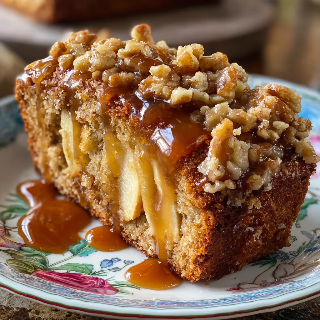 Maple Apple Loaf Cake with Maple Glazed Walnut Streusel