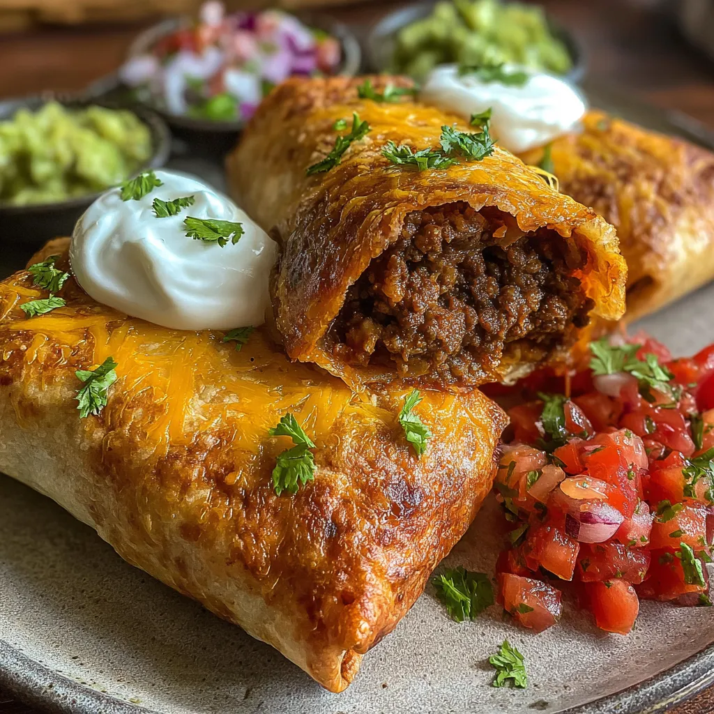 Beef and Cheese Chimichangas
