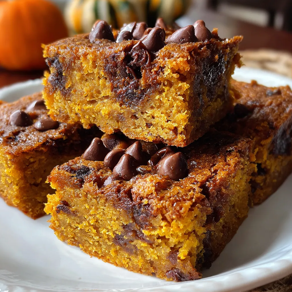 Pumpkin Chocolate Chip Bars Pumpkin Blondies
