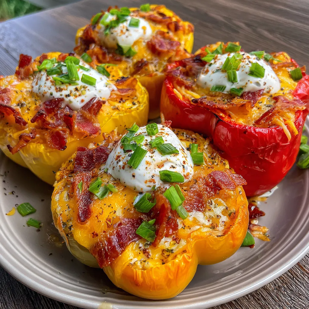 Bacon Ranch Cheesy Stuffed Peppers