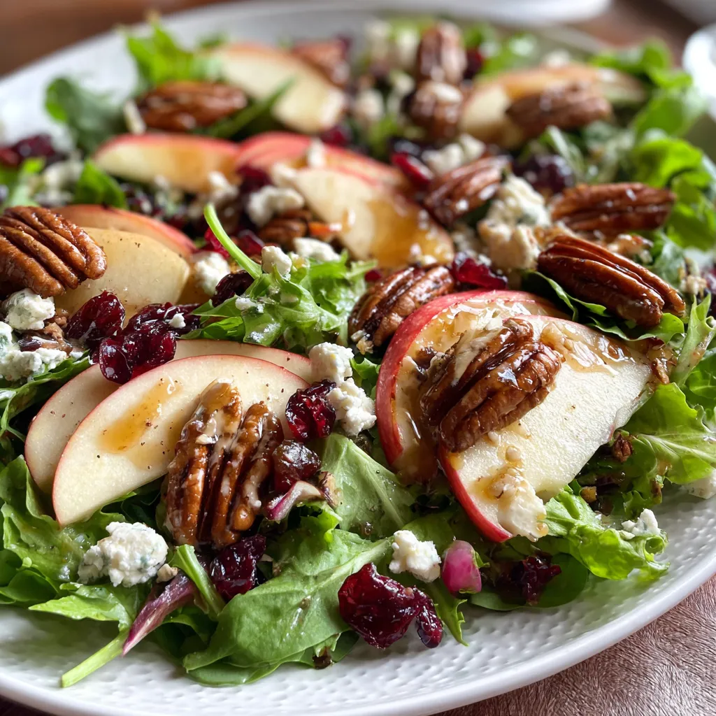 Fall Apple Candied Pecan Salad with Feta