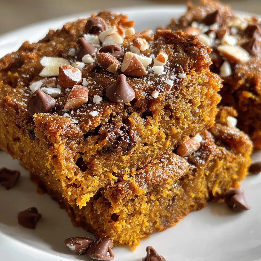 Moist Chewy Spiced Pumpkin Blondies