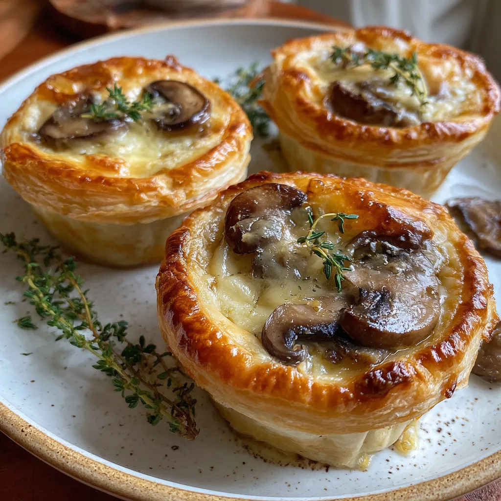 Mini Mushroom and Gruyère Pot Pies with Thyme