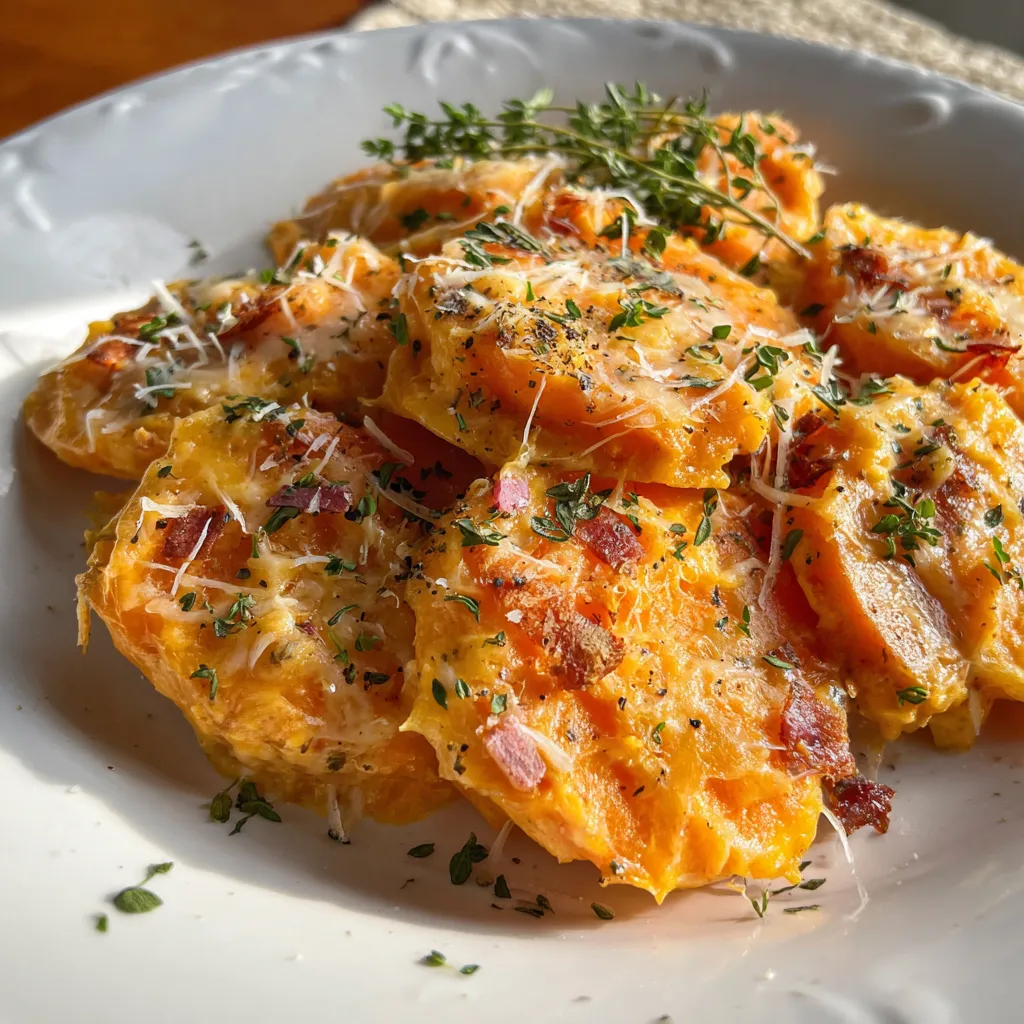 Chipotle Gouda Scalloped Sweet Potatoes