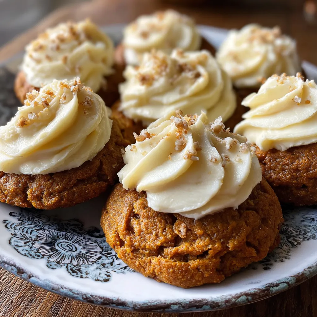 Pumpkin Cookies with Cream Cheese Frosting