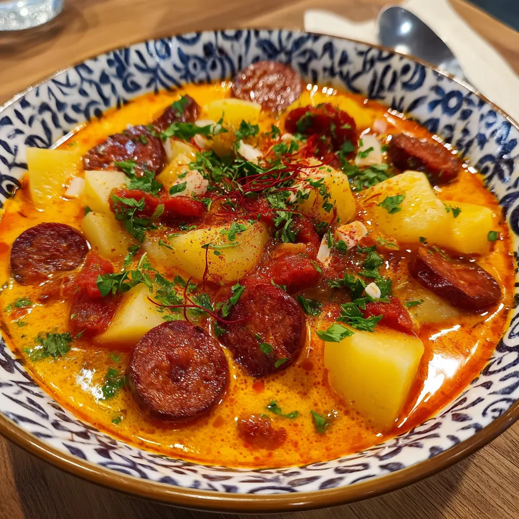 Spanish Potato Soup with Chorizo