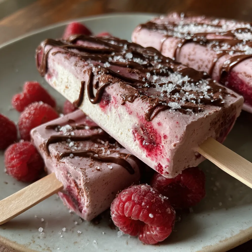 Chocolate Raspberry Frozen Yogurt Pops