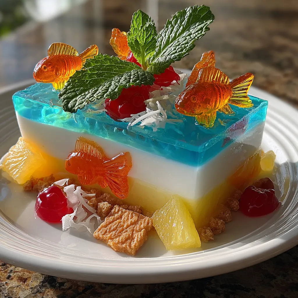 Chilled Layered Tropical Aquarium Parfait