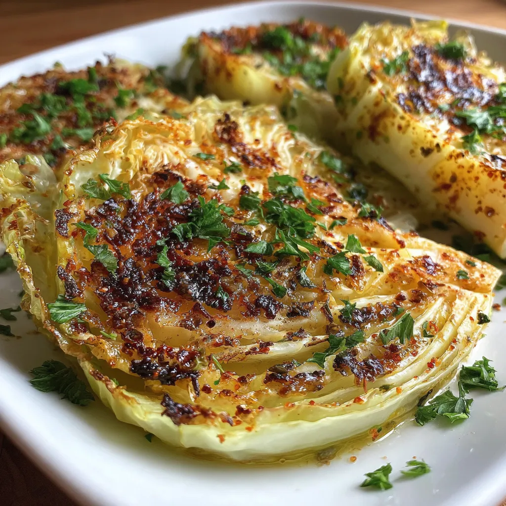Savory Garlic Butter Roasted Cabbage Steaks