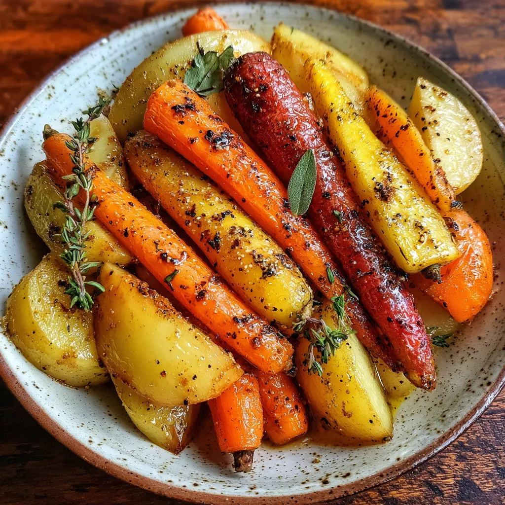Maple Dijon Roasted Apples &amp; Carrots